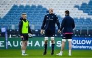 26 November 2021; Tommy O'Brien, left, Devin Toner, centre, and Josh Murphy during the Leinster Rugby captain's run at the RDS Arena in Dublin. Photo by Harry Murphy/Sportsfile