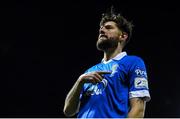 26 November 2021; Anthony Wordsworth of Waterford celebrates after scoring his side's first goal during the SSE Airtricity League Promotion / Relegation Play-off Final between UCD and Waterford at Richmond Park in Dublin. Photo by Stephen McCarthy/Sportsfile