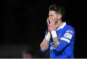 26 November 2021; Greg Halford of Waterford reacts to a missed goal chance during the SSE Airtricity League Promotion / Relegation Play-off Final between UCD and Waterford at Richmond Park in Dublin. Photo by Stephen McCarthy/Sportsfile