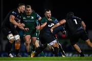 26 November 2021; Conor Oliver of Connacht is tackled by Tom Botha of Ospreys, 3, during the United Rugby Championship match between Connacht and Ospreys at The Sportsground in Galway. Photo by Piaras Ó Mídheach/Sportsfile