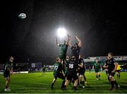 26 November 2021; Oisín Dowling of Connacht wins possession from a line-out ahead of Jack Regan of Ospreys during the United Rugby Championship match between Connacht and Ospreys at The Sportsground in Galway. Photo by David Fitzgerald/Sportsfile