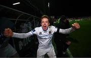 26 November 2021; Paul Doyle of UCD celebrates after his side's victory in the SSE Airtricity League Promotion / Relegation Play-off Final between UCD and Waterford at Richmond Park in Dublin. Photo by Stephen McCarthy/Sportsfile
