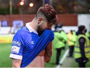 26 November 2021; Anthony Wordsworth of Waterford dejected after his side's defeat in the SSE Airtricity League Promotion / Relegation Play-off Final between UCD and Waterford at Richmond Park in Dublin. Photo by Stephen McCarthy/Sportsfile