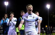 26 November 2021; Eoin Farrell of UCD celebrates following the SSE Airtricity League Promotion / Relegation Play-off Final between UCD and Waterford at Richmond Park in Dublin. Photo by Stephen McCarthy/Sportsfile