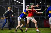 27 November 2021; Kevin Foley of Rapparees in action against Eoin Doyle of Clough-Ballacolla during the AIB Leinster GAA Hurling Senior Club Championship Quarter-Final match between Clough-Ballacolla and Rapparees at MW Hire O'Moore Park in Portlaoise, Laois. Photo by Sam Barnes/Sportsfile