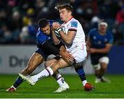 27 November 2021; Ethan McIlroy of Ulster is tackled by Adam Byrne of Leinster during the United Rugby Championship match between Leinster and Ulster at RDS Arena in Dublin.  Photo by Piaras Ó Mídheach/Sportsfile