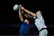 27 November 2021; Ross Molony of Leinster takes possession in a lineout ahead of David McCann of Ulster during the United Rugby Championship match between Leinster and Ulster at the RDS Arena in Dublin. Photo by Harry Murphy/Sportsfile