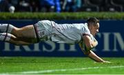 27 November 2021; James Hume of Ulster scores a late try for his side during the United Rugby Championship match between Leinster and Ulster at RDS Arena in Dublin.  Photo by Piaras Ó Mídheach/Sportsfile