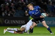 27 November 2021; Tommy O'Brien of Leinster is tackled by Billy Burns of Ulster during the United Rugby Championship match between Leinster and Ulster at the RDS Arena in Dublin. Photo by Harry Murphy/Sportsfile