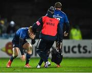 27 November 2021; Ciarán Frawley of Leinster receives medical attention for an injury during the United Rugby Championship match between Leinster and Ulster at RDS Arena in Dublin.  Photo by Piaras Ó Mídheach/Sportsfile