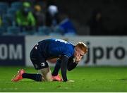 27 November 2021; Ciarán Frawley of Leinster awaits medical attention for an injury during the United Rugby Championship match between Leinster and Ulster at RDS Arena in Dublin.  Photo by Piaras Ó Mídheach/Sportsfile