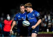 27 November 2021; James Tracy, right, and Ed Byrne of Leinster during the United Rugby Championship match between Leinster and Ulster at the RDS Arena in Dublin. Photo by Harry Murphy/Sportsfile