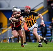 28 November 2021; Paul Flanagan of Ballyea in action against Dessie Hutchinson of Ballygunner during the AIB Munster Club Senior Hurling Championship Quarter-Final match between Ballyea and Ballygunner at Cusack Park in Ennis, Clare. Photo by Ray McManus/Sportsfile