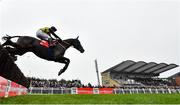 28 November 2021; Gabynako, with Darragh O'Keeffe up, jumps the last on their way to finishing second in the BARONERACING.COM Drinmore Novice Steeplechase on day two of the Fairyhouse Winter Festival at Fairyhouse Racecourse in Ratoath, Meath. Photo by David Fitzgerald/Sportsfile