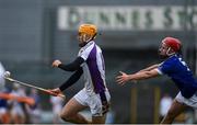 28 November 2021; Ronan Hayes of Kilmacud Crokes in action against David Hickey of Raharney Hurling Club during the 2021 AIB Leinster Club Senior Hurling Championship Quarter-Final match between Raharney Hurling Club and Kilmacud Crokes at TEG Cusack Park in Mullingar, Westmeath. Photo by Dáire Brennan/Sportsfile
