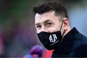 28 November 2021; Dundalk footballer Brian Gartland during his role as RTÉ Radio commentator before the Extra.ie FAI Cup Final match between Bohemians and St Patrick's Athletic at Aviva Stadium in Dublin. Photo by Ben McShane/Sportsfile
