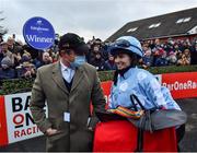28 November 2021; Rachael Blackmore with owner Kenneth Alexander winning the BARONERACING.COM Hatton's Grace Hurdle on Honeysuckle during day two of the Fairyhouse Winter Festival at Fairyhouse Racecourse in Ratoath, Meath. Photo by David Fitzgerald/Sportsfile
