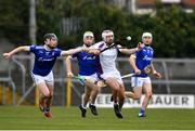 28 November 2021; Padhraic Linehan of Kilmacud Crokes in action against Rory Keyes of Raharney during the 2021 AIB Leinster Club Senior Hurling Championship Quarter-Final match between Raharney Hurling Club and Kilmacud Crokes at TEG Cusack Park in Mullingar, Westmeath. Photo by Daire Brennan/Sportsfile