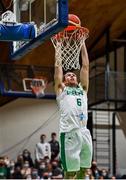 28 November 2021; Lorcan Murphy of Ireland scores a dunk during the FIBA EuroBasket 2025 Pre-Qualifiers First Round Group A match between Ireland and Austria at National Basketball Arena in Tallaght, Dublin. Photo by Brendan Moran/Sportsfile