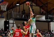28 November 2021; Lorcan Murphy of Ireland in action against Erol Antonio Ersek of Austria during the FIBA EuroBasket 2025 Pre-Qualifiers First Round Group A match between Ireland and Austria at National Basketball Arena in Tallaght, Dublin. Photo by Brendan Moran/Sportsfile