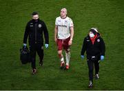 28 November 2021; Georgie Kelly of Bohemians makes his way off the pitch after picking up an injury during the Extra.ie FAI Cup Final match between Bohemians and St Patrick's Athletic at Aviva Stadium in Dublin. Photo by Ben McShane/Sportsfile