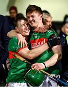 28 November 2021; Brian McGrath and John Meagher of Loughmore/Castleiney celebrate after their side's victory in the Tipperary County Senior Club Hurling Championship Final Replay match between Thurles Sarsfields and Loughmore/Castleiney at Semple Stadium in Thurles, Tipperary. Photo by Harry Murphy/Sportsfile