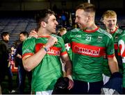 28 November 2021; Ed Connolly and Antony Ryan of Loughmore/Castleiney celebrate after their side's victory in the Tipperary County Senior Club Hurling Championship Final Replay match between Thurles Sarsfields and Loughmore/Castleiney at Semple Stadium in Thurles, Tipperary. Photo by Harry Murphy/Sportsfile