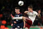 28 November 2021; Tyreke Wilson of Bohemians in action against Darragh Burns of St Patrick's Athletic during the Extra.ie FAI Cup Final match between Bohemians and St Patrick's Athletic at Aviva Stadium in Dublin. Photo by Michael P Ryan/Sportsfile