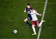 28 November 2021; Stephen Mallon of Bohemians in action against Lee Desmond of St Patrick's Athletic during the Extra.ie FAI Cup Final match between Bohemians and St Patrick's Athletic at Aviva Stadium in Dublin. Photo by Ben McShane/Sportsfile