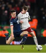 28 November 2021; Stephen Mallon of Bohemians in action against Lee Desmond of St Patrick's Athletic during the Extra.ie FAI Cup Final match between Bohemians and St Patrick's Athletic at Aviva Stadium in Dublin. Photo by Stephen McCarthy/Sportsfile