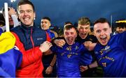 28 November 2021; St Finbarr's players Bill O'Connell, 20,and Ethan Twomey, 33, celebrate with team-mates and supporters after their side's victory the Cork County Senior Club Football Championship Final match between Clonakilty and St Finbarr's at Páirc Uí Chaoimh in Cork. Photo by Piaras Ó Mídheach/Sportsfile