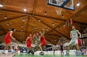 28 November 2021; Lorcan Murphy of Ireland in action against Jakob Szkutta of Austria during the FIBA EuroBasket 2025 Pre-Qualifiers First Round Group A match between Ireland and Austria at National Basketball Arena in Tallaght, Dublin. Photo by Brendan Moran/Sportsfile