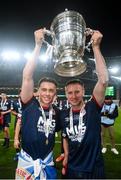 28 November 2021; Matty Smith, left, and Billy King of St Patrick's Athletic celebrate with the FAI Challenge Cup after their side's victory in the Extra.ie FAI Cup Final match between Bohemians and St Patrick's Athletic at Aviva Stadium in Dublin. Photo by Stephen McCarthy/Sportsfile
