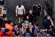 28 November 2021; Bohemians assistant manager Trevor Croly looks up as Lee Desmond of St Patrick's Athletic lifts the cup after the Extra.ie FAI Cup Final match between Bohemians and St Patrick's Athletic at Aviva Stadium in Dublin. Photo by Ben McShane/Sportsfile