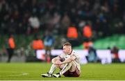 28 November 2021; Ross Tierney of Bohemians after his side's defeat in the Extra.ie FAI Cup Final match between Bohemians and St Patrick's Athletic at Aviva Stadium in Dublin. Photo by Seb Daly/Sportsfile