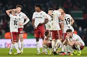 28 November 2021; Bohemians players react after their side's defeat in the Extra.ie FAI Cup Final match between Bohemians and St Patrick's Athletic at Aviva Stadium in Dublin. Photo by Seb Daly/Sportsfile