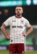 28 November 2021; Keith Ward of Bohemians dejected following his side's defeat in the Extra.ie FAI Cup Final match between Bohemians and St Patrick's Athletic at Aviva Stadium in Dublin. Photo by Michael P Ryan/Sportsfile