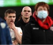 28 November 2021; Georgie Kelly of Bohemians dejected following his side's defeat in the Extra.ie FAI Cup Final match between Bohemians and St Patrick's Athletic at Aviva Stadium in Dublin. Photo by Michael P Ryan/Sportsfile