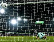 28 November 2021; Billy King of St Patrick's Athletic scores a penalty during the penalty shootout of the Extra.ie FAI Cup Final match between Bohemians and St Patrick's Athletic at Aviva Stadium in Dublin. Photo by Stephen McCarthy/Sportsfile