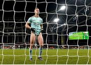 28 November 2021; Bohemians goalkeeper James Talbot reacts during the Extra.ie FAI Cup Final match between Bohemians and St Patrick's Athletic at Aviva Stadium in Dublin. Photo by Seb Daly/Sportsfile