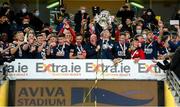 28 November 2021; St Patrick's Athletic captain Ian Bermingham and team-mates celebrate with the cup following the Extra.ie FAI Cup Final match between Bohemians and St Patrick's Athletic at Aviva Stadium in Dublin. Photo by Stephen McCarthy/Sportsfile