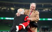 28 November 2021; St Patrick's Athletic's Brian Kerr, right, and Garrett Kelleher celebrate following the Extra.ie FAI Cup Final match between Bohemians and St Patrick's Athletic at Aviva Stadium in Dublin. Photo by Stephen McCarthy/Sportsfile