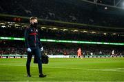 28 November 2021; St Patrick's Athletic athletic therapist Sam Rice during the Extra.ie FAI Cup Final match between Bohemians and St Patrick's Athletic at Aviva Stadium in Dublin. Photo by Stephen McCarthy/Sportsfile