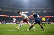 28 November 2021; Stephen Mallon of Bohemians in action against Billy King of St Patrick's Athletic during the Extra.ie FAI Cup Final match between Bohemians and St Patrick's Athletic at Aviva Stadium in Dublin. Photo by Stephen McCarthy/Sportsfile