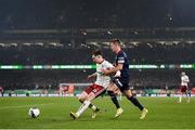 28 November 2021; Stephen Mallon of Bohemians in action against Billy King of St Patrick's Athletic during the Extra.ie FAI Cup Final match between Bohemians and St Patrick's Athletic at Aviva Stadium in Dublin. Photo by Stephen McCarthy/Sportsfile