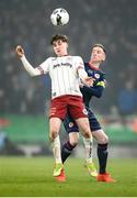 28 November 2021; Stephen Mallon of Bohemians in action against Ian Bermingham of St Patrick's Athletic during the Extra.ie FAI Cup Final match between Bohemians and St Patrick's Athletic at Aviva Stadium in Dublin. Photo by Stephen McCarthy/Sportsfile