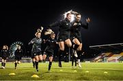 29 November 2021; Emily Whelan, left and Katie McCabe during a Republic of Ireland Women training session at Tallaght Stadium in Dublin. Photo by Stephen McCarthy/Sportsfile