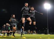 29 November 2021; Louise Quinn, left, and Áine O'Gorman during a Republic of Ireland Women training session at Tallaght Stadium in Dublin. Photo by Stephen McCarthy/Sportsfile