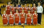 30 March 2004; The team from Dunmore Community School. All - Ireland Schoolgirls Basketball League, Cadette 'C' Final, St. Mary'sSecondary School, Edenderry, Co. Offaly, v Dunmore Community School, Co. Galway, ESB Arena, Tallaght, Dublin. Picture credit; Brendan Moran / SPORTSFILE *EDI*