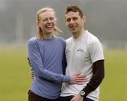 30 March 2004; Ireland's Maria McCambridge with husband and trainer Gary Crossan at the Phoenix Park, Dublin. Picture credit; Damien Eagers / SPORTSFILE *EDI*